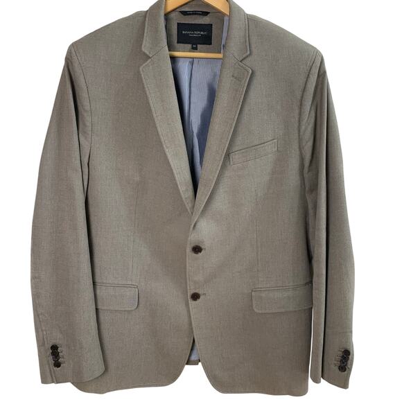 Banana Republic Size 40R/S Men's Tailored Fit Blazer Jacket Beige Cotton Casual